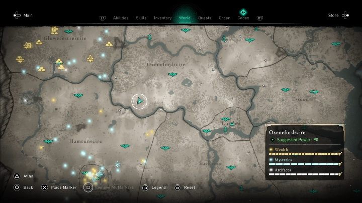 3 - Assassins Creed Valhalla: Treasure Hoard Map - Oxenefordscire secrets, locations - Oxenefordscire - Assassins Creed Valhalla Guide and Walkthrough