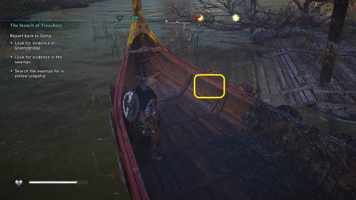 Remember to carefully examine the abandoned ship and read the short note that is inside the vessel - Assassins Creed Valhalla: The Stench of Treachery - Grantebridgescire - Assassins Creed Valhalla Guide and Walkthrough