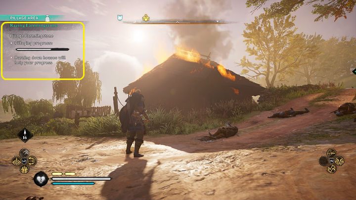 The greatest progress in the mission is achieved by burning houses - Assassins Creed Valhalla: Razing Earnningstone - Grantebridgescire - Assassins Creed Valhalla Guide and Walkthrough