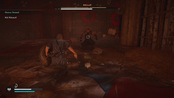 At some point, Rikiwulf will drop the bulky two-handed weapon and start dual wielding hammers - Assassins Creed Valhalla: Rikiwulf boss fight - how to win? - Bosses - Assassins Creed Valhalla Guide and Walkthrough