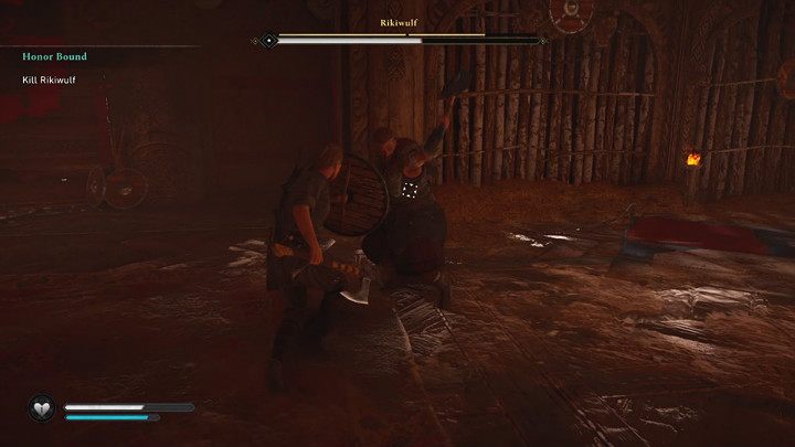 Rikiwulf's quick attacks can be avoided, but it is better to block them with the shield and parry to gain an advantage - Assassins Creed Valhalla: Rikiwulf boss fight - how to win? - Bosses - Assassins Creed Valhalla Guide and Walkthrough