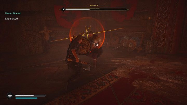 The twin hammers give Rikiwulf access to an additional special move - a front kick - Assassins Creed Valhalla: Rikiwulf boss fight - how to win? - Bosses - Assassins Creed Valhalla Guide and Walkthrough