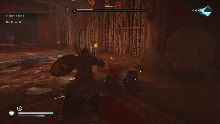 Take advantage of your opponent's mistakes, parry his attacks and perform counters, and you should quickly defeat the first boss in Assassin's Creed Valhalla - Assassins Creed Valhalla: Rikiwulf boss fight - how to win? - Bosses - Assassins Creed Valhalla Guide and Walkthrough