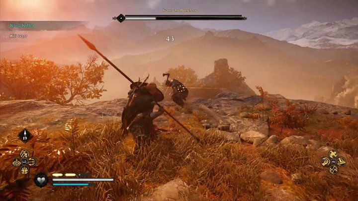 Ivarr's basic attacks are indicated by a yellow flash - Assassins Creed Valhalla: Ivarr the Boneless boss fight - how to win? - Bosses - Assassins Creed Valhalla Guide and Walkthrough