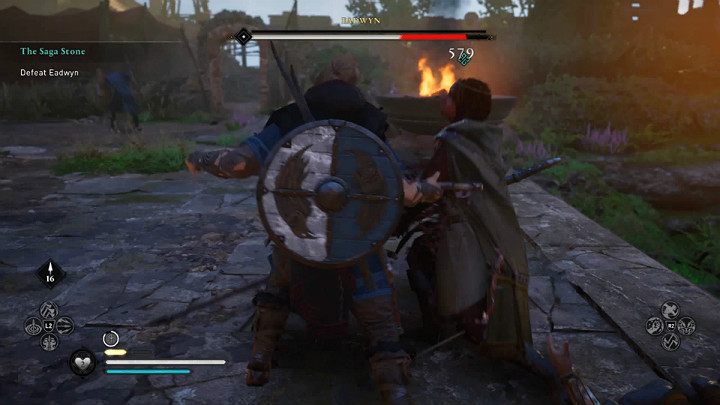 When your opponent is stunned, you will be able to launch a powerful attack, which will seriously damage the health of the boss - Assassins Creed Valhalla: Eadwyn boss fight - how to win? - Bosses - Assassins Creed Valhalla Guide and Walkthrough