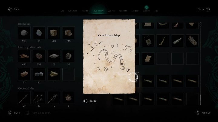 1 - Assassins Creed Valhalla: Treasure Hoard Map - Cent secrets, locations - Cent - Assassins Creed Valhalla Guide and Walkthrough