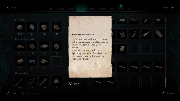 2 - Assassins Creed Valhalla: Treasure Hoard Map - Suthsexe secrets, locations - Suthsexe - Assassins Creed Valhalla Guide and Walkthrough