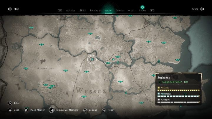 3 - Assassins Creed Valhalla: Treasure Hoard Map - Suthsexe secrets, locations - Suthsexe - Assassins Creed Valhalla Guide and Walkthrough