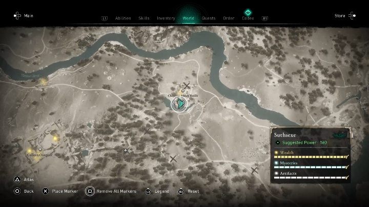 The treasure can be found in the northern part of the location - Assassins Creed Valhalla: Treasure Hoard Map - Suthsexe secrets, locations - Suthsexe - Assassins Creed Valhalla Guide and Walkthrough