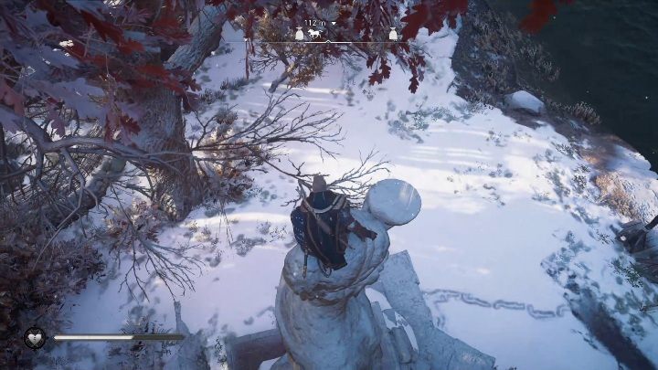 The blueprint lies on the statue, you just have to jump on its head to get the treasure - Assassins Creed Valhalla: Treasure Hoard Map - Jorvik secrets, locations - Jorvik - Assassins Creed Valhalla Guide and Walkthrough