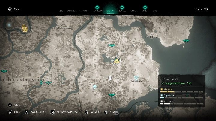 The treasure map is right next to Whisby - Assassins Creed Valhalla: Treasure Hoard Map - Lincolnscire secrets, locations - Lincolnscire - Assassins Creed Valhalla Guide and Walkthrough