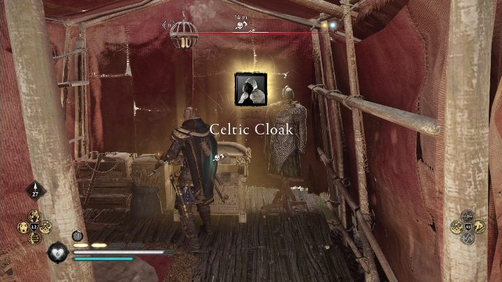 To get to the item, you must enter an open tent, placed on the top of the mountain - AC Valhalla Wrath of the Druids: Gear - Ulster, secrets, locations - Ulster - Assassins Creed Valhalla Guide and Walkthrough