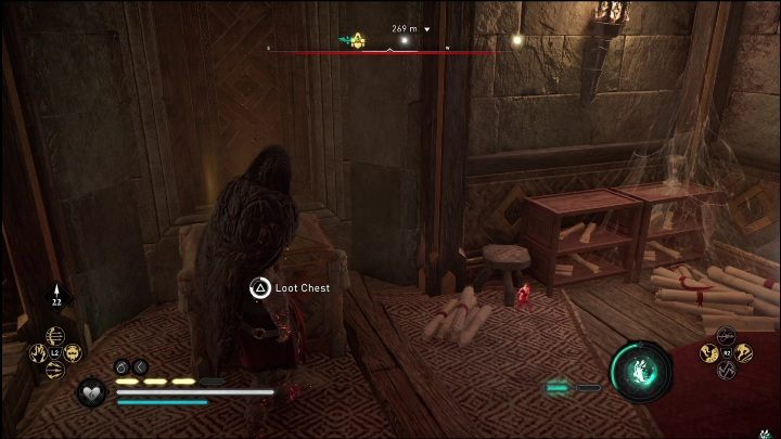 You have to move the stone ledge so that you can climb it to get to the nearby ladder - AC Valhalla Dawn of Ragnarok: Gear (Eitri) - list of all - Eitri - Assassins Creed Valhalla Guide and Walkthrough