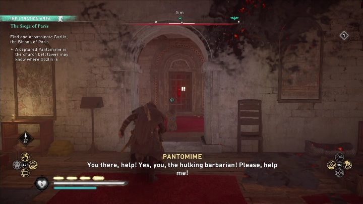 There is a mime in the bell tower who has seen the bishop - AC Valhalla Siege of Paris: The Siege of Paris - Main missions - Assassins Creed Valhalla Guide and Walkthrough