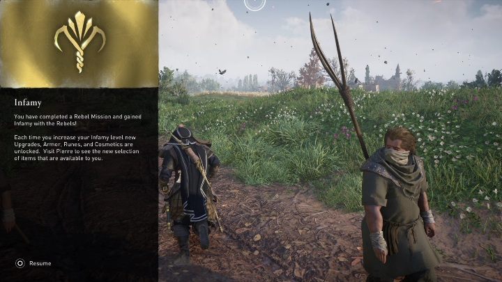 Completing tasks increases your infamy level - AC Valhalla Siege of Paris: Rebel Missions - Basics - Assassins Creed Valhalla Guide and Walkthrough