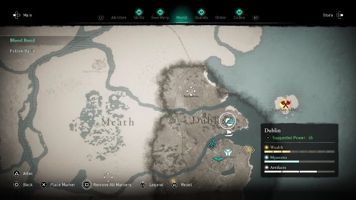 Region: Dublin - AC Valhalla Wrath of the Druids: Ui Neill artifcts - entire collection, map - Secrets and Collectibles - Assassins Creed Valhalla Guide and Walkthrough