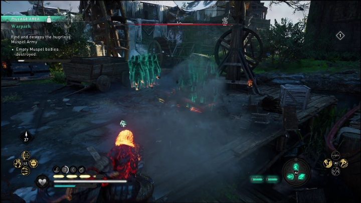 In the last location you will find many groups of statue-like soldiers - AC Valhalla Dawn of Ragnarok: Warpath - Walkthrough - Assassins Creed Valhalla Guide and Walkthrough