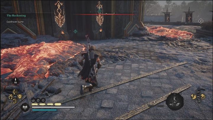 The first phase of the fight will take place in a building - AC Valhalla Dawn of Ragnarok: The Reckoning - Walkthrough - Assassins Creed Valhalla Guide and Walkthrough