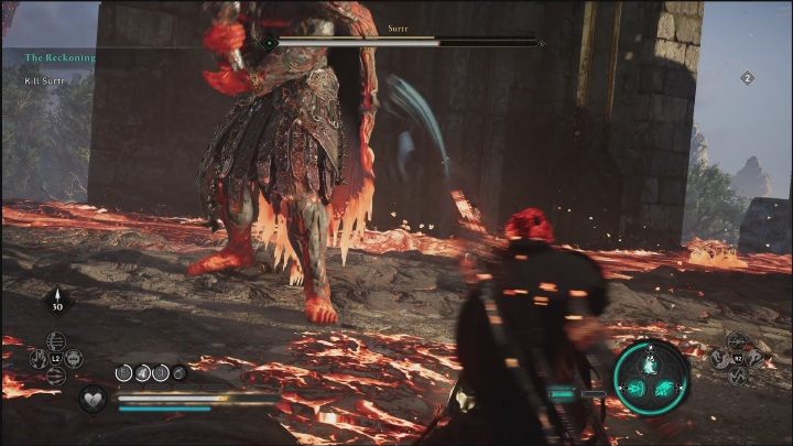 Surtr, despite his size, is quite agile - AC Valhalla Dawn of Ragnarok: The Reckoning - Walkthrough - Assassins Creed Valhalla Guide and Walkthrough