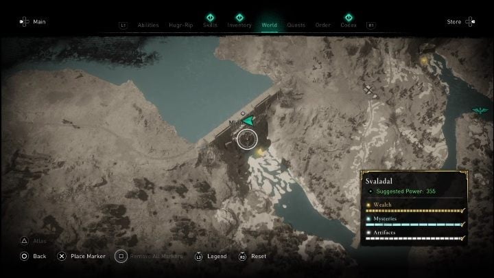 Location: The treasure is hidden on the walls in the northern part of Svaladal - AC Valhalla Dawn of Ragnarok: Legendary Hoard Maps - list, locations - Basics - Assassins Creed Valhalla Guide and Walkthrough