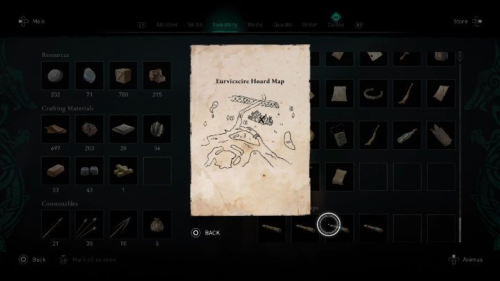 1 - Assassins Creed Valhalla: Treasure Hoard Map - Eurvicscire, secrets, locations - Eurvicscire - Assassins Creed Valhalla Guide and Walkthrough