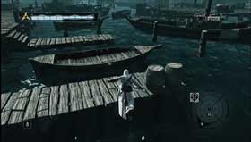 Jump onto the platform, and onto the boat. - Sibrand of Acre - Memory Block 05 - Assassins Creed (XBOX360) - Game Guide and Walkthrough