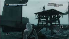 Kill the guard with a throwing knife. - Sibrand of Acre - Memory Block 05 - Assassins Creed (XBOX360) - Game Guide and Walkthrough