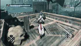 After a while he will start to shoot and that is the best moment to assassinate him. - Sibrand of Acre - Memory Block 05 - Assassins Creed (XBOX360) - Game Guide and Walkthrough
