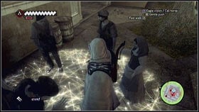 Beware of two other guys, look down on the square [1] - Thieves Quests - p. 2 | Side Quests - Side Quests - Assassins Creed: Brotherhood Game Guide & Walkthrough
