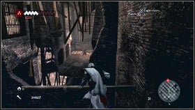 You will get to the closed gate, that can be opened with the nearby mechanism [1] - Romulus Lairs - p. 4 | Side Quests - Side Quests - Assassins Creed: Brotherhood Game Guide & Walkthrough