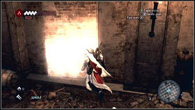 Collect all the valuable items [1] and exit through the hidden passage [2] - Romulus Lairs - p. 4 | Side Quests - Side Quests - Assassins Creed: Brotherhood Game Guide & Walkthrough