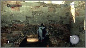 Stand in the middle, opposite to the ladder and go down [1] - Romulus Lairs - p. 5 | Side Quests - Side Quests - Assassins Creed: Brotherhood Game Guide & Walkthrough