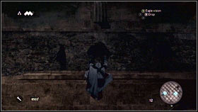 Now turn north and use the pillar to [1] get to the wall [2] - Romulus Lairs - p. 7 | Side Quests - Side Quests - Assassins Creed: Brotherhood Game Guide & Walkthrough