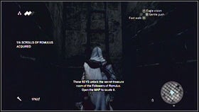 Open all chests located here (B) [1] and exit the place using the ladder [2] - Romulus Lairs - p. 8 | Side Quests - Side Quests - Assassins Creed: Brotherhood Game Guide & Walkthrough