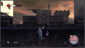 You will find some barrels, so use them to catch the stick [1] - Leonardos Machines - p. 1 | Side Quests - Side Quests - Assassins Creed: Brotherhood Game Guide & Walkthrough