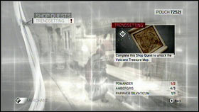 Required items: Pomander x2, Ambergris x3, Papaver Silvaticum x1 - Merchant Quests | Treasures and Merchant Quests - Treasures and Merchant Quests - Assassins Creed: Brotherhood Game Guide & Walkthrough
