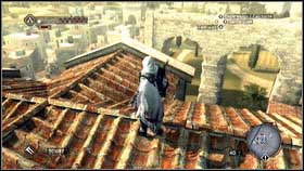The first feather in Campagne District is located on the church [1], in the northern part of the area [2] - Detailed Description | Feathers - Feathers - Assassins Creed: Brotherhood Game Guide & Walkthrough
