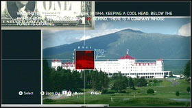 In the first phase, zoom the picture [1], target the cursor on the left tower [2] and press A - Detailed Description - p. 1 | Puzzles - Puzzles - Assassins Creed: Brotherhood Game Guide & Walkthrough