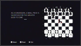 When the chess board will appear [1], move the pawn from the F column on the black pawn from the E column [2] - Detailed Description - p. 1 | Puzzles - Puzzles - Assassins Creed: Brotherhood Game Guide & Walkthrough