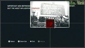 In the first phase, zoom the picture located in the left [1] and mark the men in the T-shirt with the cross [2] - Detailed Description - p. 2 | Puzzles - Puzzles - Assassins Creed: Brotherhood Game Guide & Walkthrough