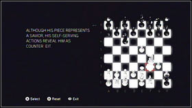 When the chess board will appear [1], move the right horse by two squares straight ahead and one square left [2] - Detailed Description - p. 2 | Puzzles - Puzzles - Assassins Creed: Brotherhood Game Guide & Walkthrough