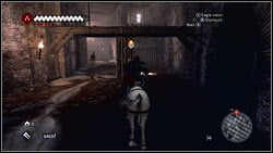 At the beginning of the ride [1], watch the right side - Detailed Description - p. 5 | Borgias Flags - Borgias Flags - Assassins Creed: Brotherhood Game Guide & Walkthrough