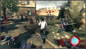 When you will be upstairs, you will see your sister who will be fighting with some soldiers[1] - Sequence 1 - Peace at Last - p. 2 | Walkthrough - Walkthrough - Assassins Creed: Brotherhood Game Guide & Walkthrough