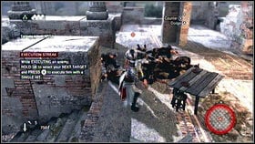 At the beginning you will see a short cut scene [1] and you will be surrounded by some soldiers - Sequence 2 - A Wilderness of Tiger - p. 3 | Walkthrough - Walkthrough - Assassins Creed: Brotherhood Game Guide & Walkthrough
