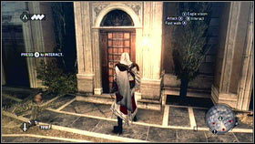 After a short conversation, get close to the architect [1] who will build the inn - Sequence 3 - The Fighter, The Lover and The Thief - p. 1 | Walkthrough - Walkthrough - Assassins Creed: Brotherhood Game Guide & Walkthrough
