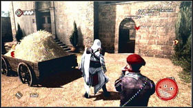 When you will get close to him [1], knock him on the ground and kill with your hidden dagger - Sequence 3 - The Fighter, The Lover and The Thief - p. 2 | Walkthrough - Walkthrough - Assassins Creed: Brotherhood Game Guide & Walkthrough