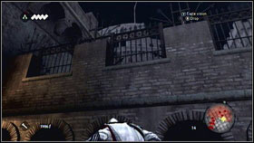 You should see some wooden pillars there [1] - Sequence 4 - Den of Thieves - p. 1 | Walkthrough - Walkthrough - Assassins Creed: Brotherhood Game Guide & Walkthrough