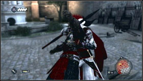 Now you have to get to other side of the square (avoid the guards) - Sequence 4 - Den of Thieves - p. 1 | Walkthrough - Walkthrough - Assassins Creed: Brotherhood Game Guide & Walkthrough