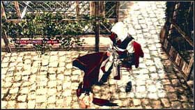 When Licorice will notice you, a short cut scene will start [1] - Sequence 4 - Den of Thieves - p. 2 | Walkthrough - Walkthrough - Assassins Creed: Brotherhood Game Guide & Walkthrough