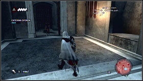 The next enemy is in the corridor around the corner [1] - Sequence 4 - Den of Thieves - p. 3 | Walkthrough - Walkthrough - Assassins Creed: Brotherhood Game Guide & Walkthrough